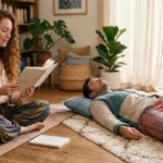 geführte Meditation im Liegen Text Titelbild